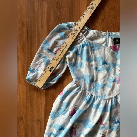 Like New Disney Sleeping Beauty Clouds Long-Sleeve Dress Hot Topic Sz S 🩵 - Picture 5 of 10